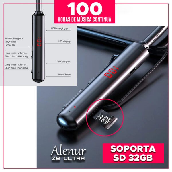 Auriculares deportivos Alenur Z9 ultra 100horas - Imagen 3