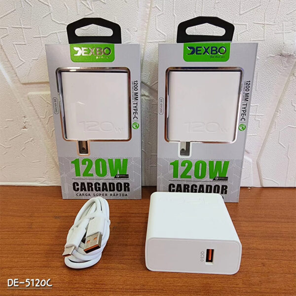 Cargador DEXBO de 120W – 1200 mm Tipo C- turbo - Imagen 2