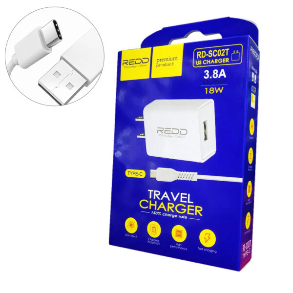 CARGADOR DE CELULAR REDD 18W ENTRADA tipo C