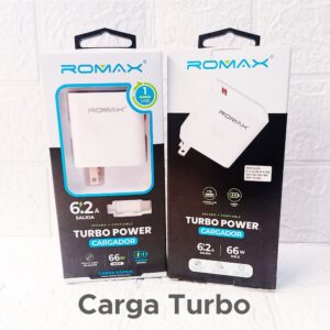 Cargador Romax 6.2A Tipo C - 66W - Turbo poder