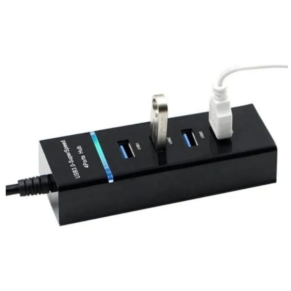 Hub con 4 Puertos USB 3.0 5gbps 30 cm Indicador Led Super Speed - Imagen 2