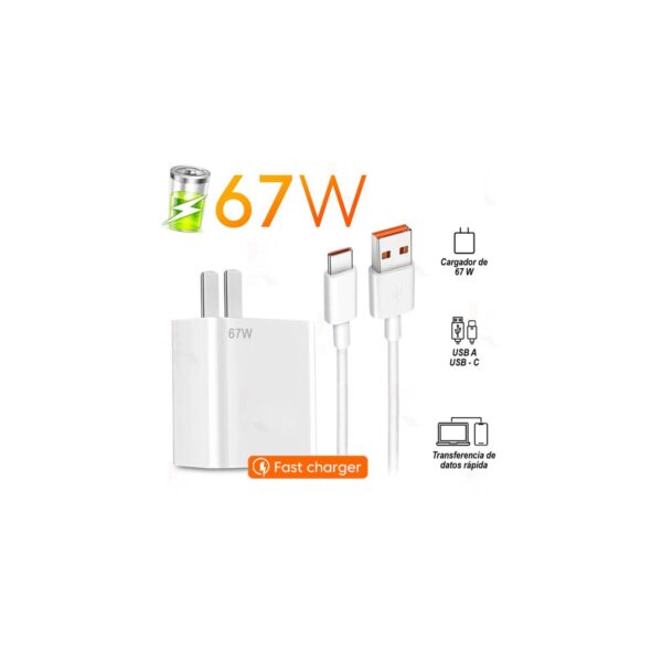 Cargador TRANYCO tipo C de 67W - Super carga rápida - Imagen 2