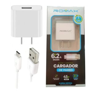 Cargador Romax 6.1A tipo V8 de 45 W