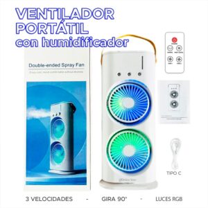Ventilador portátil con humidificador