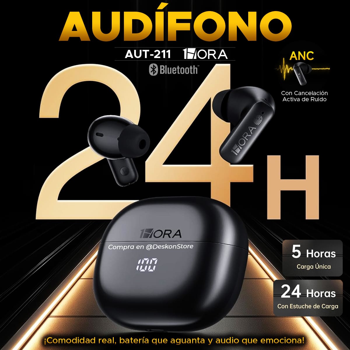 Audifono AUT 211 de 24 horas con cancelación de ruido