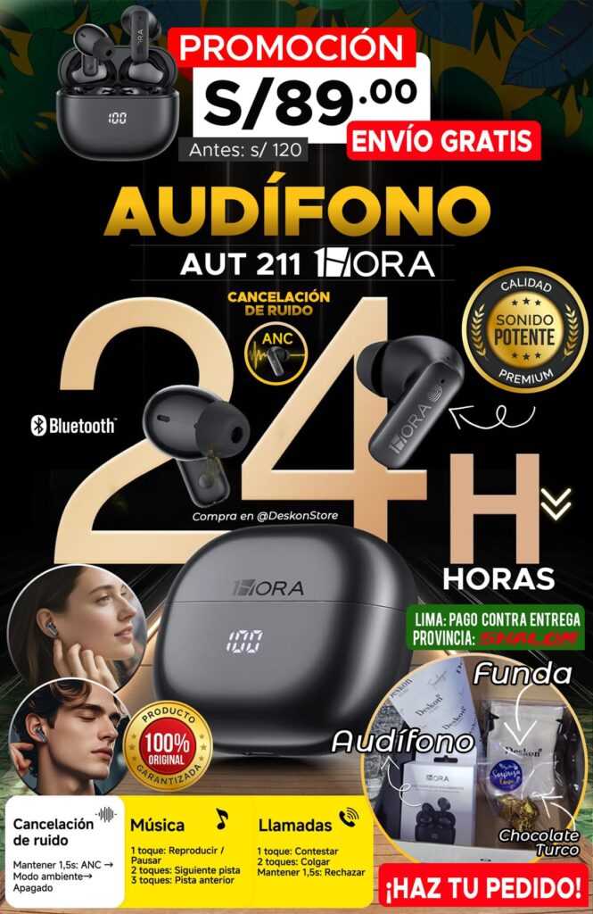 Audifono AUT 211 de 24 horas con cancelación de ruido